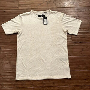 Rag & Bone Men’s Classic NEP Short Sleeve Shirt in Ivory Size XS